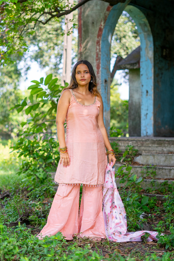 Peachy Retro Strappy Bell-Bottom Set